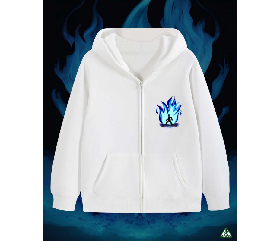 Blue Fire Zip Up Hoodie